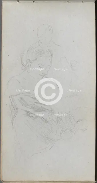 Sketchbook, page 82: Study of Fgures. Creator: Ernest Meissonier (French, 1815-1891).