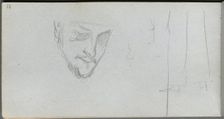 Sketchbook, page 83: Study of a Face, Legs. Creator: Ernest Meissonier (French, 1815-1891)