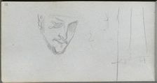 Sketchbook, page 83: Study of a Face, Legs. Creator: Ernest Meissonier (French, 1815-1891)