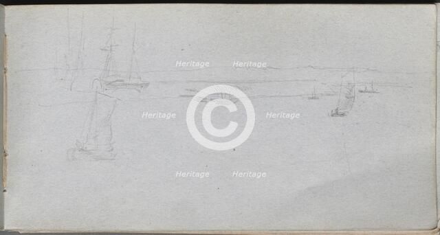 Sketchbook, page 94: Seascape. Creator: Ernest Meissonier (French, 1815-1891).