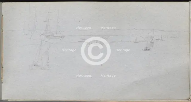 Sketchbook, page 94: Seascape. Creator: Ernest Meissonier (French, 1815-1891).