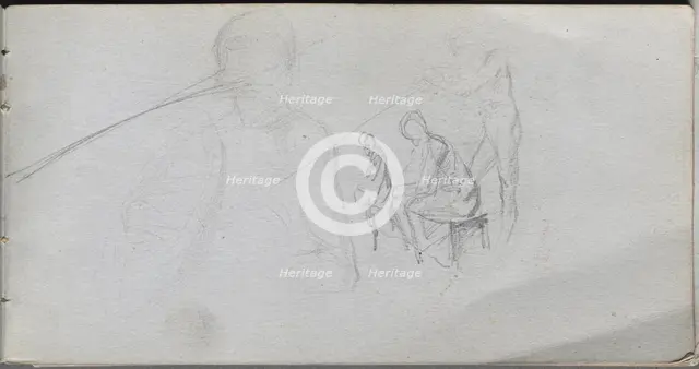 Sketchbook, page 98: Study of Figures. Creator: Ernest Meissonier (French, 1815-1891).
