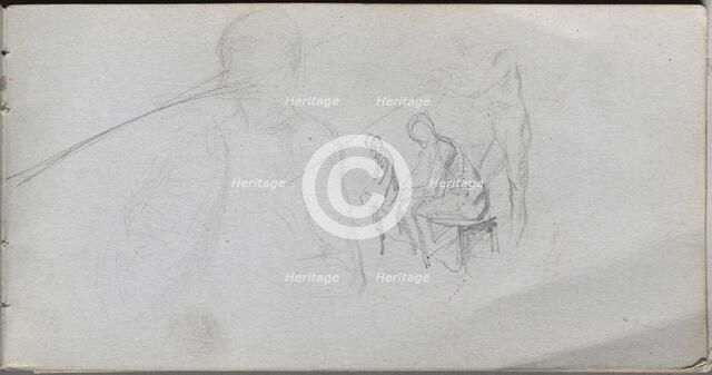 Sketchbook, page 98: Study of Figures. Creator: Ernest Meissonier (French, 1815-1891).
