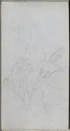 Sketchbook, page 90: Study of Horses, Profiles. Creator: Ernest Meissonier (French, 1815-1891)