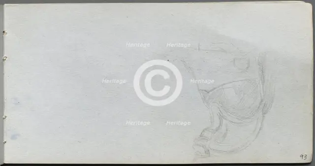Sketchbook, page 93: Study of a Saddle. Creator: Ernest Meissonier (French, 1815-1891).