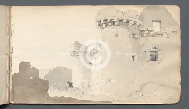 Sketchbook: "Ruined Castle", 1814. Creator: Samuel Prout (British, 1783-1852).