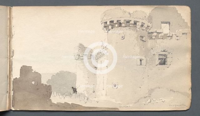 Sketchbook: "Ruined Castle", 1814. Creator: Samuel Prout (British, 1783-1852).