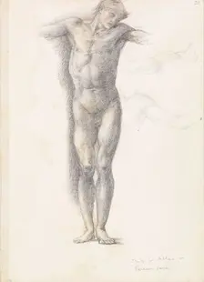 Sketchbook - Study for Atlas in Atlas Turned to Stone, 1875. Creator: Sir Edward Coley Burne-Jones