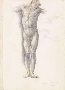 Sketchbook - Study for Atlas in Atlas Turned to Stone, 1875. Creator: Sir Edward Coley Burne-Jones
