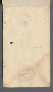 Sketchbook: Study of Cross and Rowboat (on back cover), 1814. Creator: Samuel Prout (British, 1783-1852)