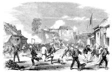 Sketches at Canton - Panic at the Commissariat Stores - "Great Firing and No Execution", 1858. Creator: Unknown