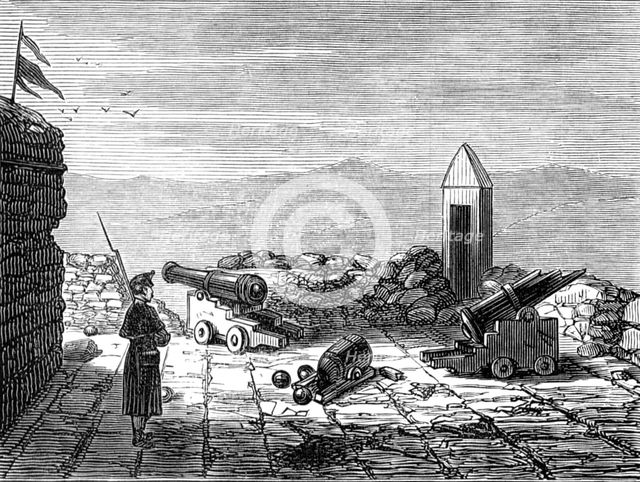 Sketches at Cartagena after the Siege: Fort Atalaya, 1874. Creator: Unknown.