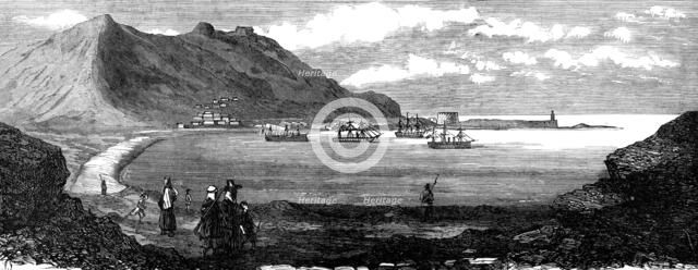 Sketches at Cartagena after the Siege: Mersel Kebir Bay,...Oran, with Spanish vessels of war, 1874. Creator: Unknown.