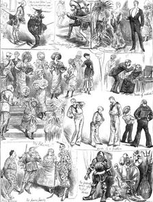 Sketches at a Fancy-Dress Ball, 1881. Creator: Joseph Swain
