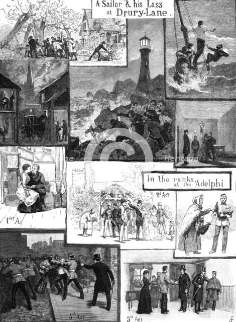 Sketches at Drury Lane and the Adelphi, 1883. Creator: Unknown.