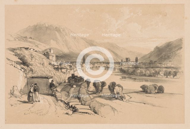 Sketches at Home and Abroad: General View of Trento, 1834. Creator: James Duffield Harding (British, 1798-1863).
