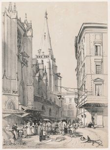Sketches at Home and Abroad: Lyons Church of St. Hezier, October 1832, 1832. Creator: James Duffield Harding (British, 1798-1863)