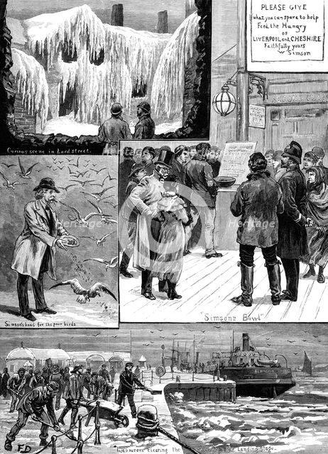 Sketches at Liverpool during the Frost, 1881. Creator: Unknown.