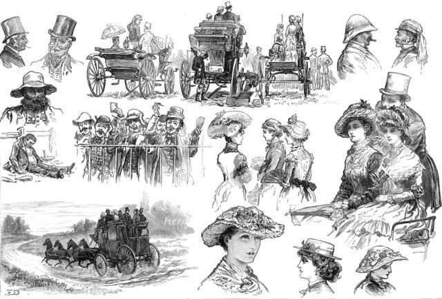 Sketches at Sandown Park Races, 1881. Creator: Unknown.