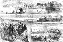 Sketches at the Oxford and Cambridge Boat-Race, 1876. Creator: C.R.