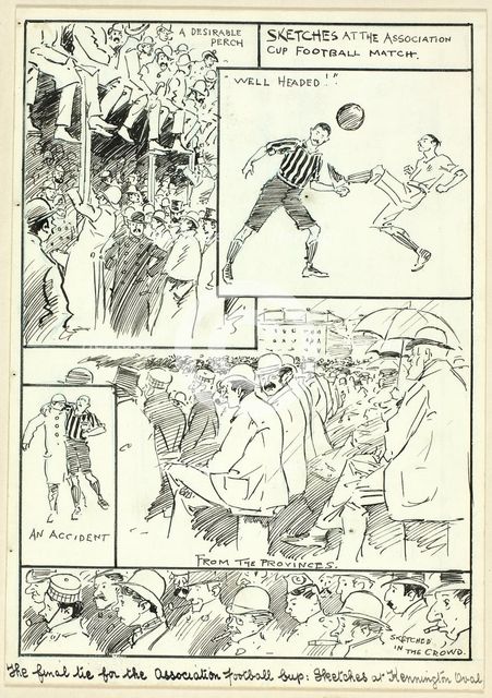 Sketches at the Association Cup Football Match, n.d. Creator: Philip William May.