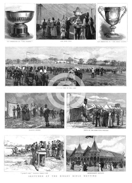 ''Sketches at the Bisley Rifle Meeting', 1890. Creator: Unknown.