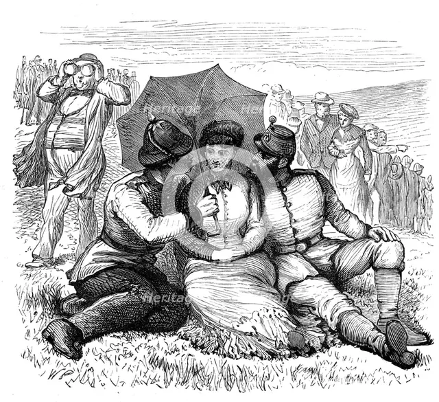 Sketches at the Brighton Theatre of War: "All in the Downs", 1880. Creator: Unknown.