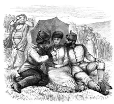 Sketches at the Brighton Theatre of War: "All in the Downs", 1880. Creator: Unknown