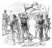 Sketches at the Brighton Theatre of War: "Signalling", 1880. Creator: Unknown