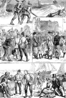Sketches at the Brighton Volunteer Review, 1881. Creator: Unknown