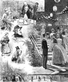 Sketches at the closing of the Fisheries Exhibition, 1883. Creator: Unknown