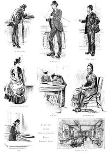 Sketches at the General Register Office, Somerset House, 1890. Creator: Unknown