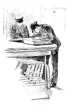 Sketches at the General Register Office, Somerset House: On the Scent, 1890. Creator: Unknown