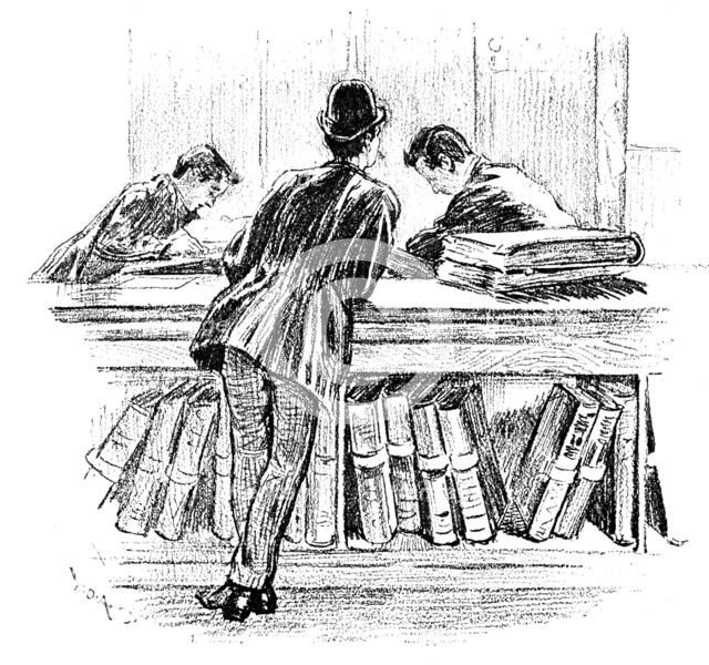 Sketches at the General Register Office, Somerset House: From the Inquiry Office, 1890. Creator: Unknown.