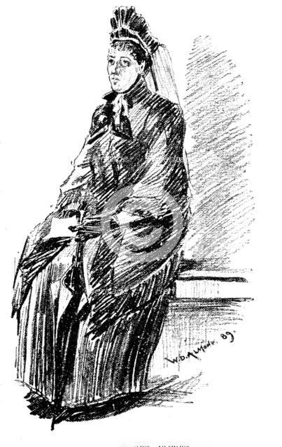 Sketches at the General Register Office, Somerset House: The Widow's Pension, 1890. Creator: Unknown.