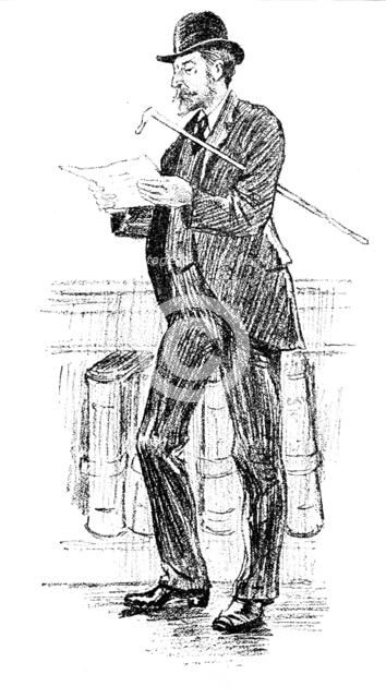 Sketches at the General Register Office, Somerset House: The Missing Link, 1890. Creator: Unknown.