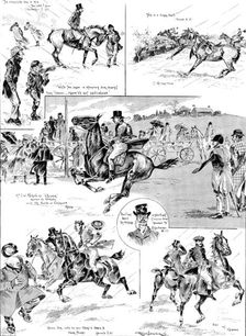 Sketches at the House of Commons and Brigade of Guards Point-to-Point Races..., March 26, 1898. Creator: Carl Hentschel