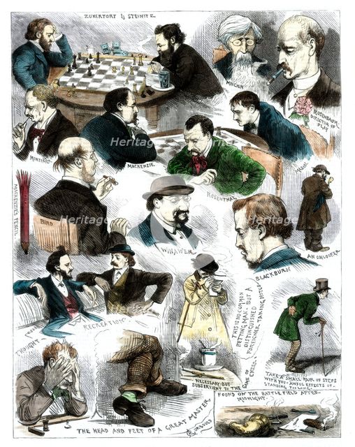 Sketches at the International Chess Tournament, May 5, 1883.Artist: Corbould