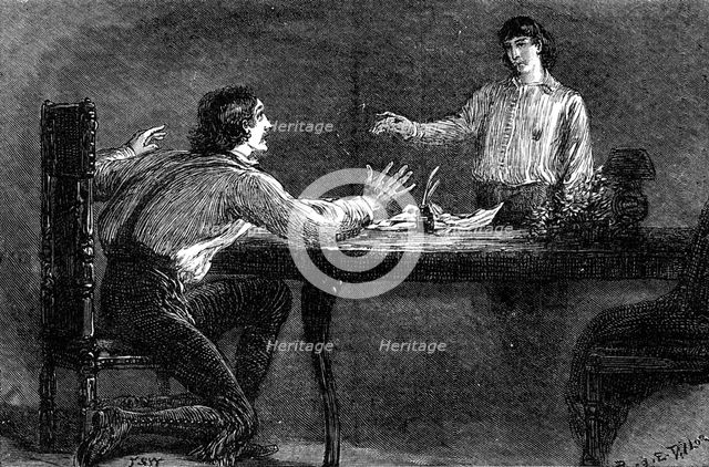 Sketches at the Lyceum: "The Corsican Brothers": Mr. Irving as Fabien de' France I..., 1881. Creator: R&E Taylor.