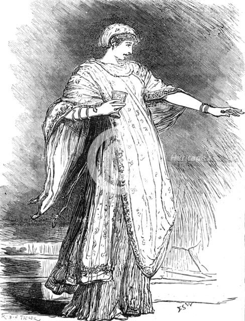 Sketches at the Lyceum: "The Cup" - Miss Ellen Terry as Camma, 1881. Creator: R&E Taylor.
