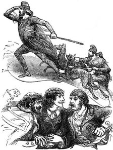 Sketches at the Lyceum: "The Cup":..."The Corsican Brothers"...Fabien with the peasants, 1881. Creator: R&E Taylor