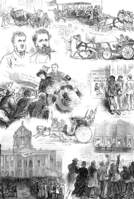 Sketches at the Liverpool Election, 1880. Creator: Unknown.