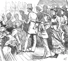Sketches at the Ryde Regatta: The Grand Stand, 1881. Creator: Joseph Swain