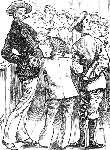 Sketches at the Ryde Regatta: Doing the Pier, 1881. Creator: Joseph Swain.