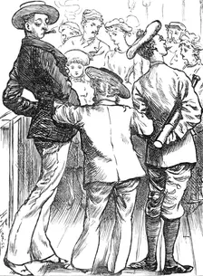 Sketches at the Ryde Regatta: Doing the Pier, 1881. Creator: Joseph Swain