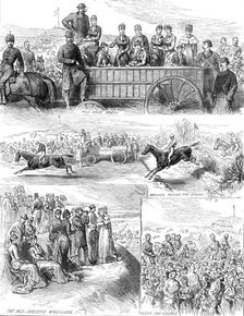 Sketches at the Regimental Steeplechases at Aldershott, 1880. Creator: Unknown