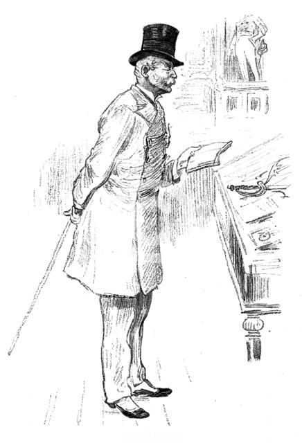 Sketches at the Royal Military Exhibition: a retired officer, 1890. Creator: Unknown.