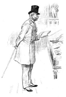 Sketches at the Royal Military Exhibition: a retired officer, 1890. Creator: Unknown