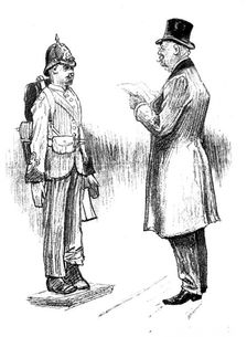 Sketches at the Royal Military Exhibition: the old order changes - uniform and accoutrement..., 1890 Creator: Unknown