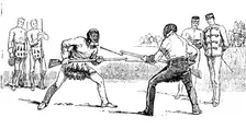 Sketches at the Royal Military Tournament...: bayonet fencing, 1890. Creator: Unknown